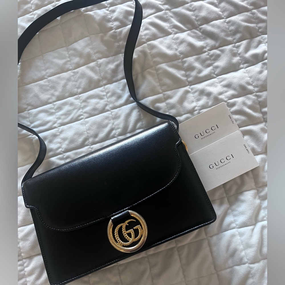 Gucci Black Leather Shoulder Bag